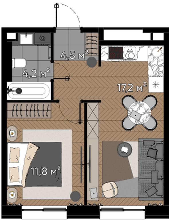 2-BD Apartment Sale, 37.7 sq. m. at Zorge 9, Zorge Street, 9к1, Moscow, Russia #2 2-BD Apartment Sale, 37.7 sq. m. at Zorge 9, Zorge Street, 9к1, Moscow, Russia #2
