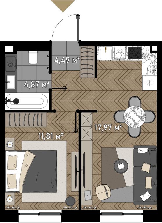 2-BD Apartment Sale, 39 sq. m. at Zorge 9, Zorge Street, 9к1, Moscow, Russia #1