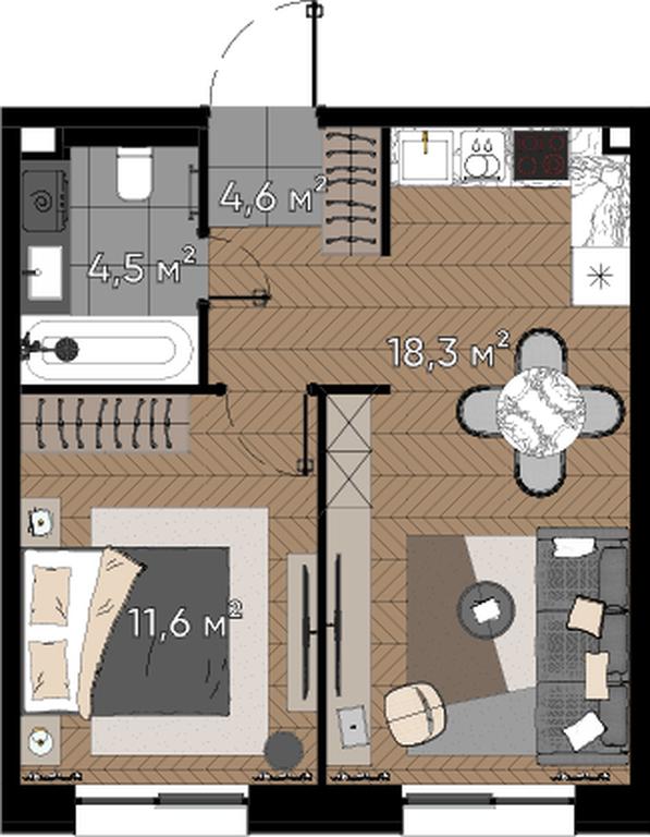 2-BD Apartment Sale, 39 sq. m. at Zorge 9, Zorge Street, 9к1, Moscow, Russia #2