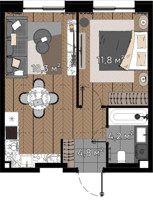 2-BD Apartment Sale, 39.1 sq. m. at Zorge 9, Zorge Street, 9к1, Moscow, Russia #2 2-BD Apartment Sale, 39.1 sq. m. at Zorge 9, Zorge Street, 9к1, Moscow, Russia #2