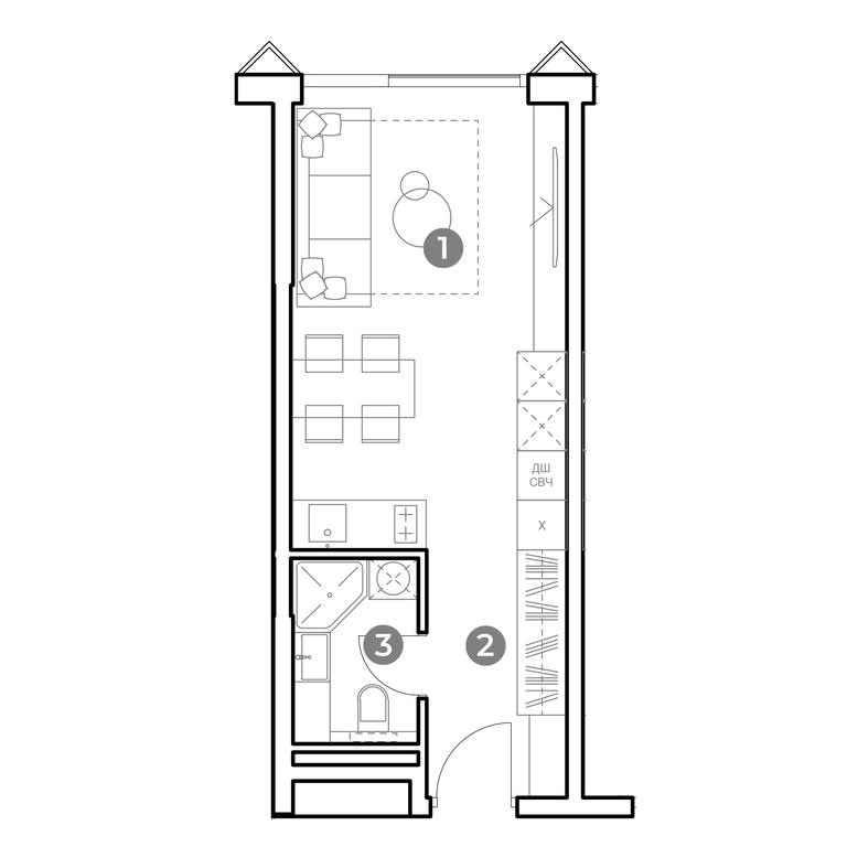 Apartment Sale, 27.5 sq. m. at Nametkin Tower, Namyotkina Street, 10А, Moscow, Russia #2