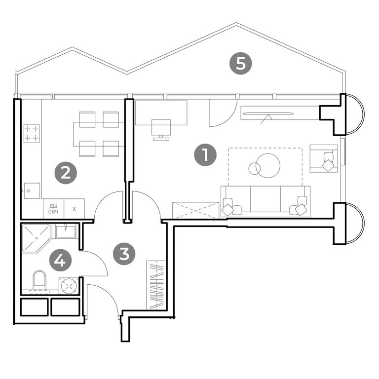 1-BD Apartment Sale, 52.7 sq. m. at Nametkin Tower, Namyotkina Street, 10А, Moscow, Russia #2 1-BD Apartment Sale, 52.7 sq. m. at Nametkin Tower, Namyotkina Street, 10А, Moscow, Russia #2