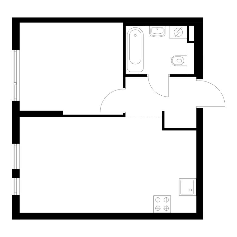 1-BD Apartment Sale, 39.8 sq. m. at Ilinskie Luga, Zapovednaya Street, 1, posyolok Ilyinskoye-Usovo, Krasnogorsk City District, Moscow Region, Russia #1