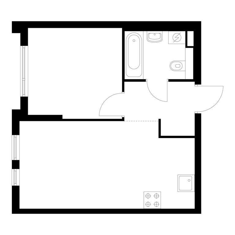 1-BD Apartment Sale, 37.1平方米 at Ilinskie Luga, Zapovednaya Street, 1, posyolok Ilyinskoye-Usovo, Krasnogorsk City District, Moscow Region, Russia #1