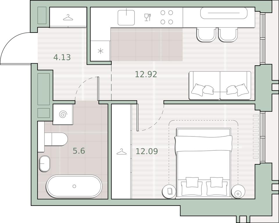 1-BD Apartment Sale, 34.74平方米 at Sreda na Kutuzovskom, Ivana Franko Street, Moscow, Russia #1 1-BD Apartment Sale, 34.74平方米 at Sreda na Kutuzovskom, Ivana Franko Street, Moscow, Russia #1