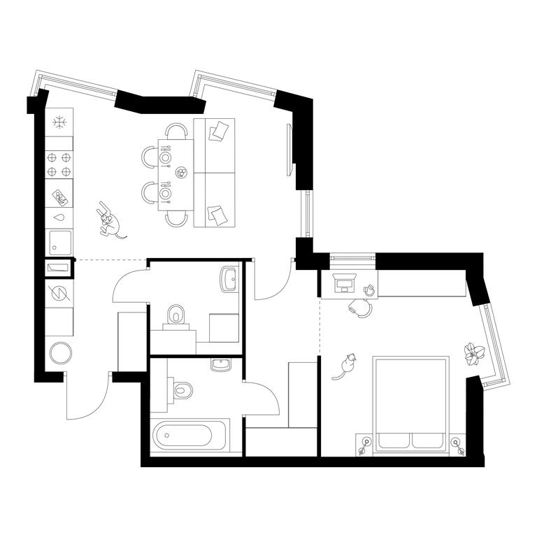 1-BD Apartment Sale, 47.6 sq. m. at Kronshtadtskiy 9, Kronshtadtsky Boulevard, 9с21, Moscow, Russia #1 1-BD Apartment Sale, 47.6 sq. m. at Kronshtadtskiy 9, Kronshtadtsky Boulevard, 9с21, Moscow, Russia #1