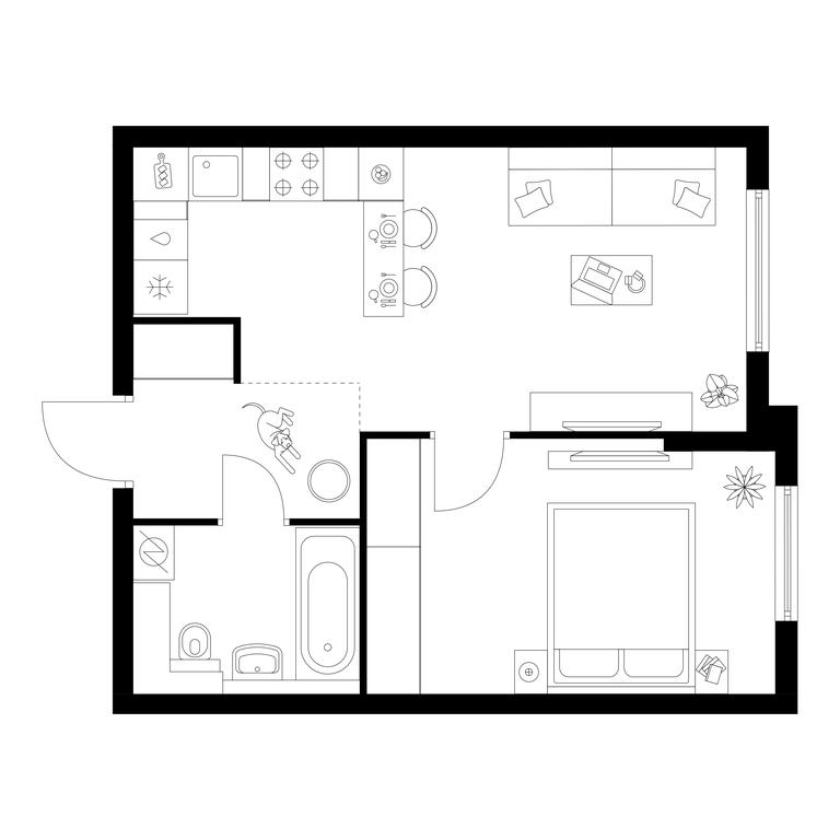 1-BD Apartment Sale, 41.2 sq. m. at Kronshtadtskiy 9, Kronshtadtsky Boulevard, 9с21, Moscow, Russia #1
