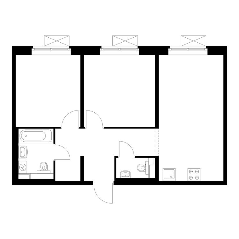 2-BD Apartment Sale, 56.7平方米 at Liublinskiy Park, Lyublinskaya Street, 78к2, Moscow, Russia #1