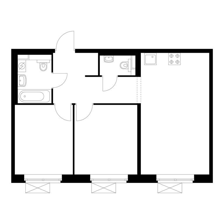 2-BD Apartment Sale, 55.6平方米 at Liublinskiy Park, Lyublinskaya Street, 78к2, Moscow, Russia #1