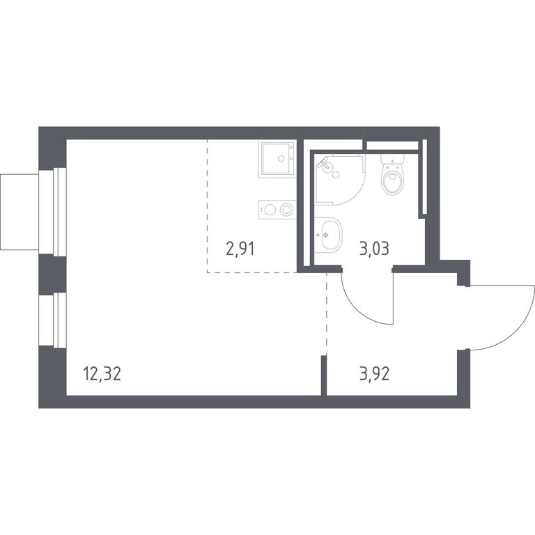 Apartment Sale, 22.18 sq. m. at Pribrezhnyi Park, Pribrezhniy Park Residential Complex, Village of Yam, Domodedovo City District, Moscow Region, Russia #1