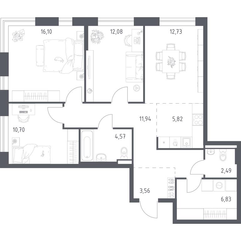 2-BD Apartment Sale, 86.82平方米 at Kvartal Aviatorov, ulitsa Koldunova, Aviatorov Microdistrict, Balashikha, Moscow Region, Russia #2 2-BD Apartment Sale, 86.82平方米 at Kvartal Aviatorov, ulitsa Koldunova, Aviatorov Microdistrict, Balashikha, Moscow Region, Russia #2