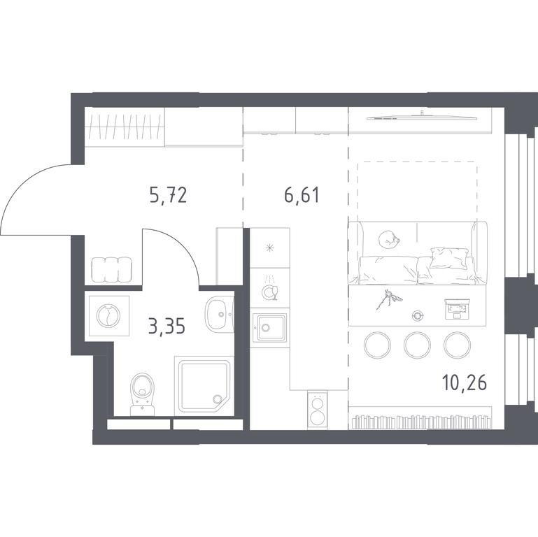 Apartment Sale, 25.94 sq. m. at Kosmicheskiy kvartal, M.K. Tikhonravova Street, Yubileyniy Microdistrict, Korolyov, Moscow Region, Russia #2 Apartment Sale, 25.94 sq. m. at Kosmicheskiy kvartal, M.K. Tikhonravova Street, Yubileyniy Microdistrict, Korolyov, Moscow Region, Russia #2