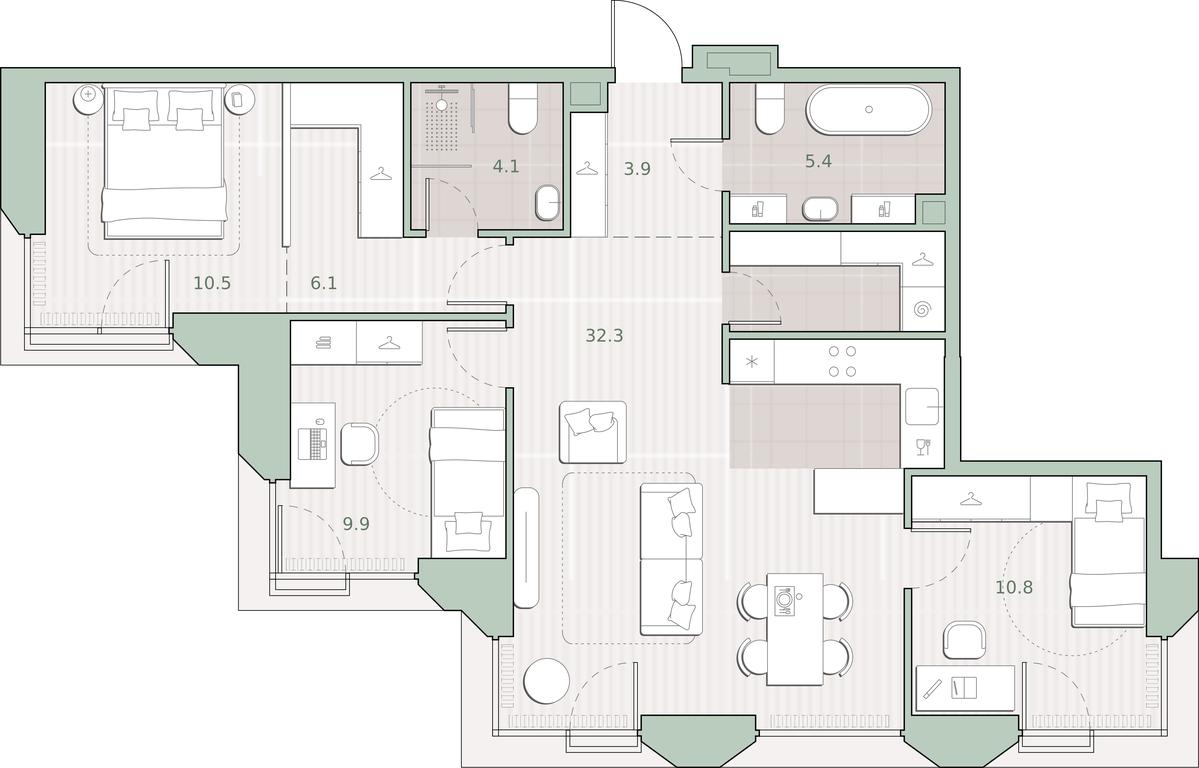 3-BD Apartment Sale, 87 sq. m. at Sreda na Lobachevskogo, Ochakovskoye Highway, Moscow, Russia #1 3-BD Apartment Sale, 87 sq. m. at Sreda na Lobachevskogo, Ochakovskoye Highway, Moscow, Russia #1