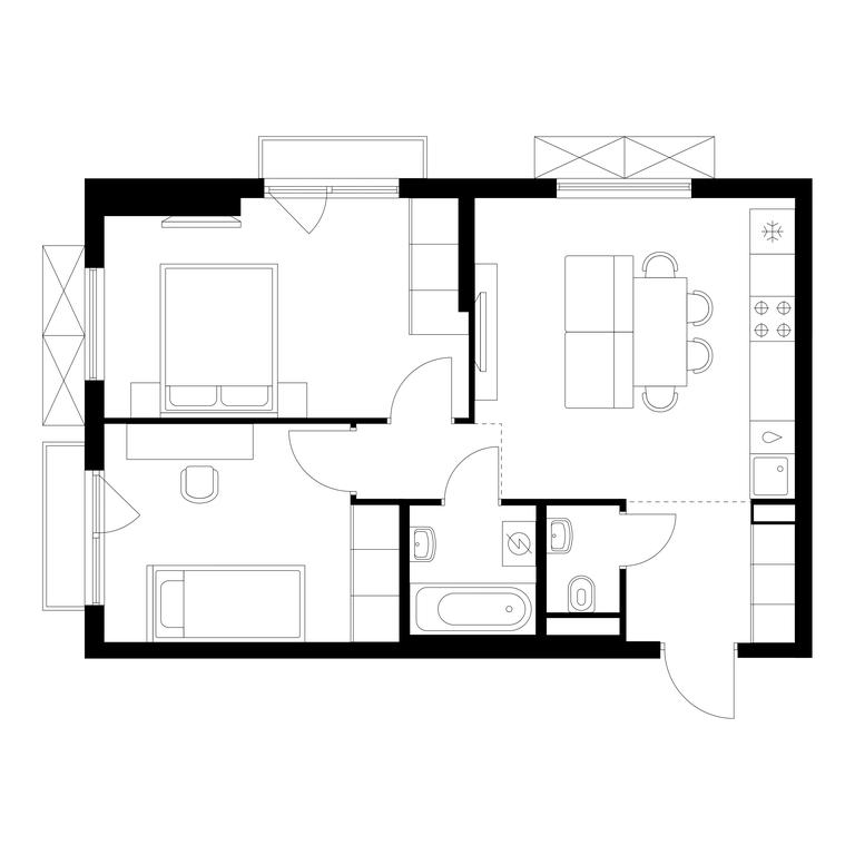 2-BD Apartment Sale, 51.6平方米 at Yauza Park, ulitsa Kolontsova, 4, Mytischi, Moscow Region, Russia #1 2-BD Apartment Sale, 51.6平方米 at Yauza Park, ulitsa Kolontsova, 4, Mytischi, Moscow Region, Russia #1