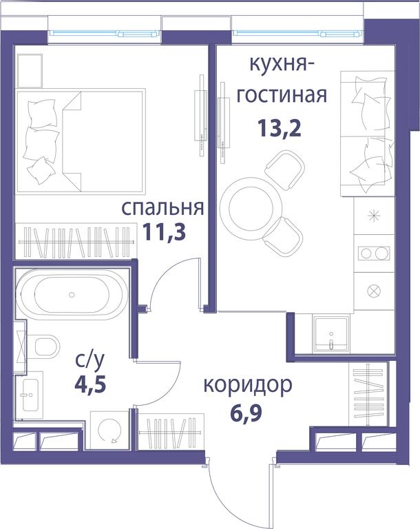 Продажа 1-комн. квартиры, 35,9 м² в ЖК «Символ», проезд Невельского, 6к1, Москва, Россия #1 Продажа 1-комн. квартиры, 35,9 м² в ЖК «Символ», проезд Невельского, 6к1, Москва, Россия #1