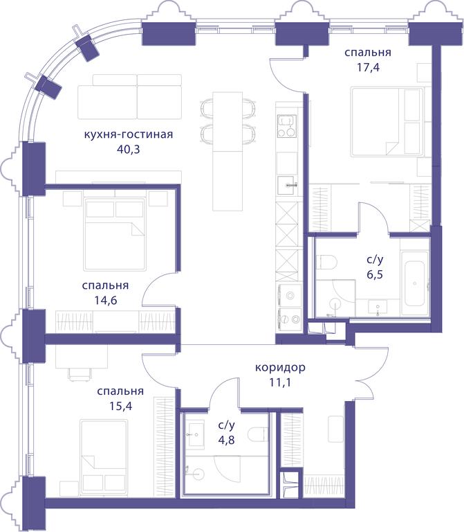 3-BD Apartment Sale, 110.1平方米 at Tatarskaya 35, Bolshaya Tatarskaya Street, Moscow, Russia #1 3-BD Apartment Sale, 110.1平方米 at Tatarskaya 35, Bolshaya Tatarskaya Street, Moscow, Russia #1