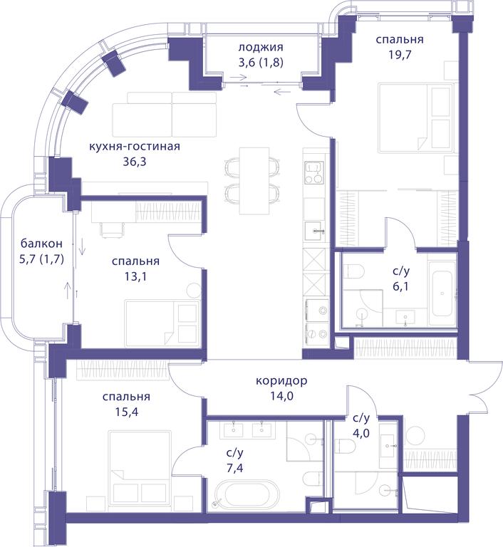 3-BD Apartment Sale, 119.5平方米 at Tatarskaya 35, Bolshaya Tatarskaya Street, Moscow, Russia #1 3-BD Apartment Sale, 119.5平方米 at Tatarskaya 35, Bolshaya Tatarskaya Street, Moscow, Russia #1