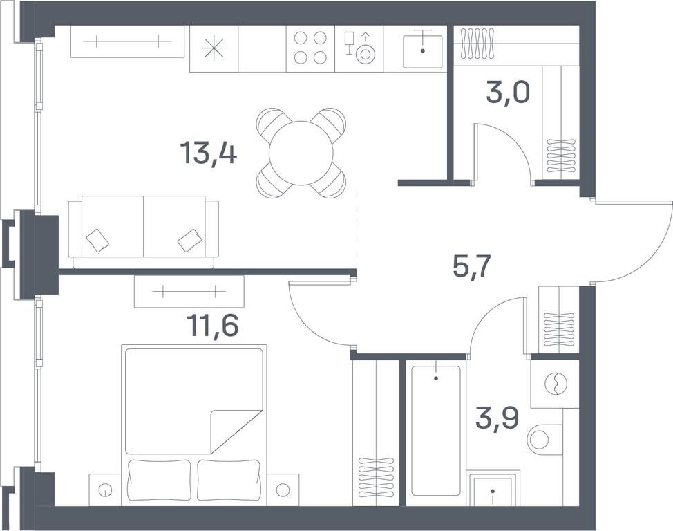 1-BD Apartment Sale, 37.6 sq. m. at Portland, Yuzhnoportovaya Street, 42с5, Moscow, Russia #2 1-BD Apartment Sale, 37.6 sq. m. at Portland, Yuzhnoportovaya Street, 42с5, Moscow, Russia #2