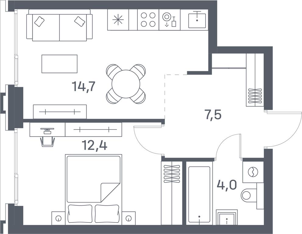 1-BD Apartment Sale, 38.6 sq. m. at Portland, Yuzhnoportovaya Street, 42с5, Moscow, Russia #1 1-BD Apartment Sale, 38.6 sq. m. at Portland, Yuzhnoportovaya Street, 42с5, Moscow, Russia #1