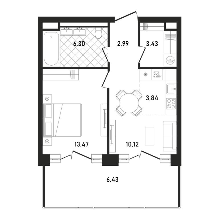 2-BD Apartment Sale, 46.58 sq. m. at Republic, Presnensky Val Street, 27с1, Moscow, Russia #1 2-BD Apartment Sale, 46.58 sq. m. at Republic, Presnensky Val Street, 27с1, Moscow, Russia #1