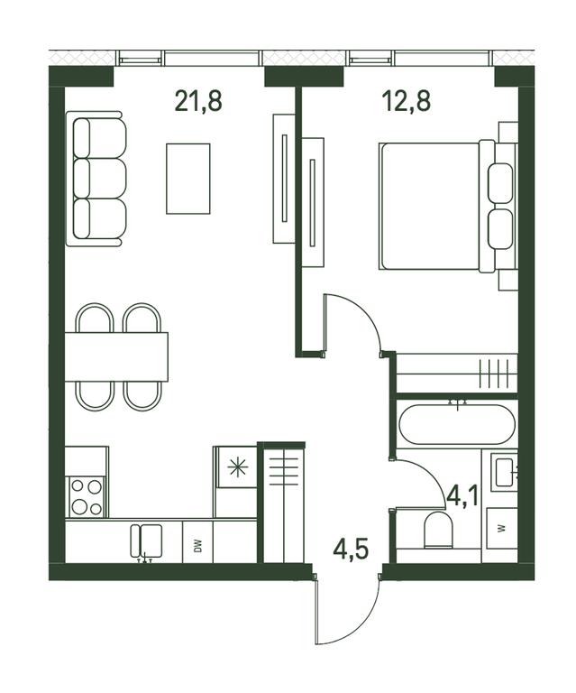 1-BD Apartment Sale, 43.2 sq. m. at Moments, Volokolamskoye Highway, 28, Moscow, Russia #2 1-BD Apartment Sale, 43.2 sq. m. at Moments, Volokolamskoye Highway, 28, Moscow, Russia #2