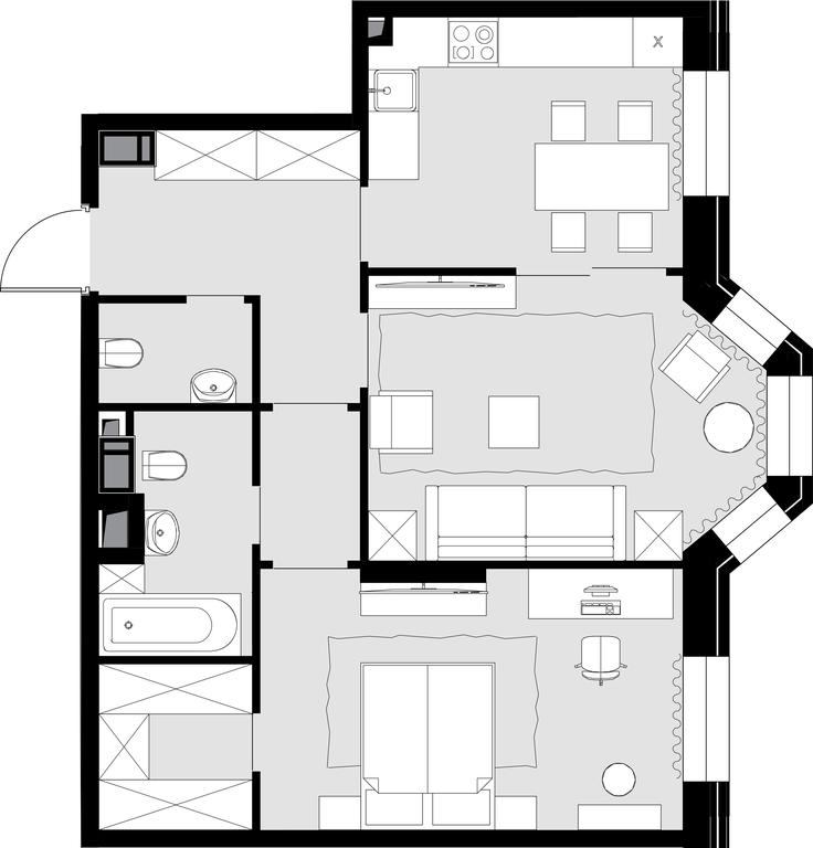 2-BD Apartment Sale, 59.6 sq. m. at Teatralnyi Kvartal, Rotmistrova Street, 2, Moscow, Russia #1
