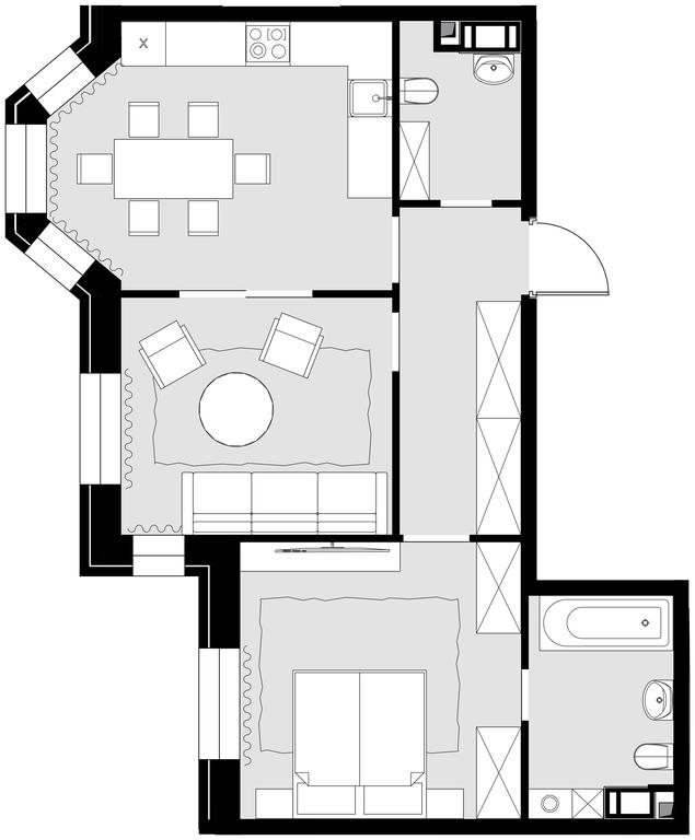 2-BD Apartment Sale, 55.5 sq. m. at Teatralnyi Kvartal, Rotmistrova Street, 2, Moscow, Russia #1