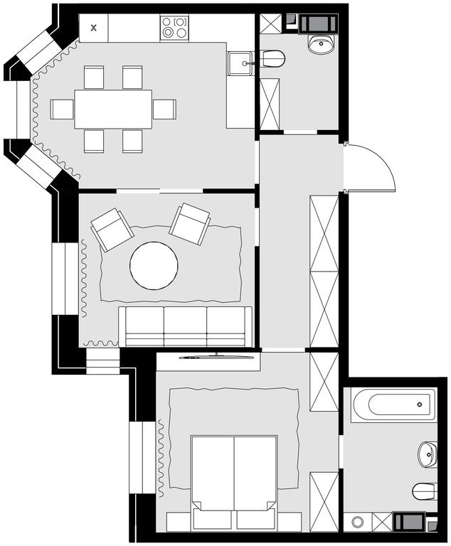 2-BD Apartment Sale, 57.7 sq. m. at Teatralnyi Kvartal, Rotmistrova Street, 2, Moscow, Russia #1
