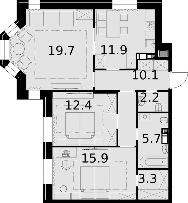 2-BD Apartment Sale, 81.1平方米 at Teatralnyi Kvartal, Rotmistrova Street, 2, Moscow, Russia #1 2-BD Apartment Sale, 81.1平方米 at Teatralnyi Kvartal, Rotmistrova Street, 2, Moscow, Russia #1