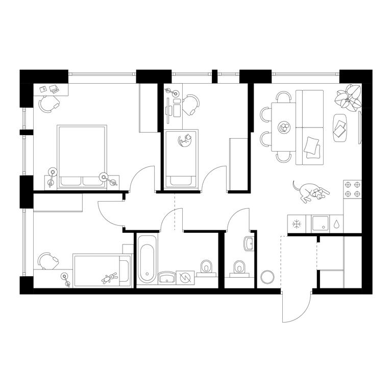 3-BD Apartment Sale, 67.8 sq. m. at Businovskiy Park, Izhorskaya Street, 6с5, Moscow, Russia #1 3-BD Apartment Sale, 67.8 sq. m. at Businovskiy Park, Izhorskaya Street, 6с5, Moscow, Russia #1