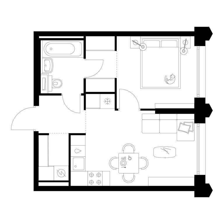 1-BD Apartment Sale, 36 sq. m. at Businovskiy Park, Izhorskaya Street, 6с5, Moscow, Russia #1 1-BD Apartment Sale, 36 sq. m. at Businovskiy Park, Izhorskaya Street, 6с5, Moscow, Russia #1