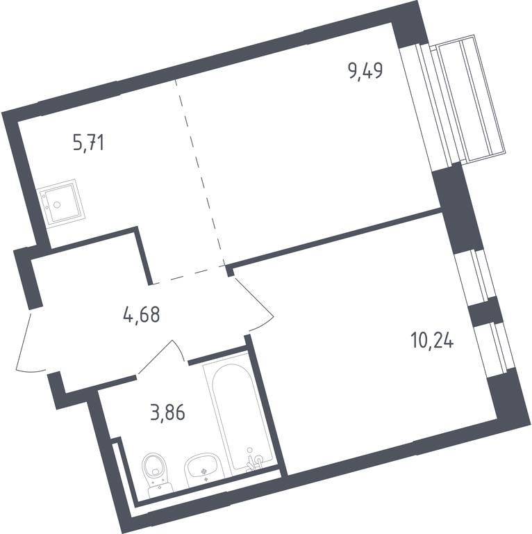 Apartment Sale, 33.8 sq. m. at Rublevskiy Kvartal, Laykovo Green Quarter, zhiloy kompleks Gorod-sobytiye Laykovo, selo Laykovo, Odintsovskiy City District, Moscow Region, Russia #1