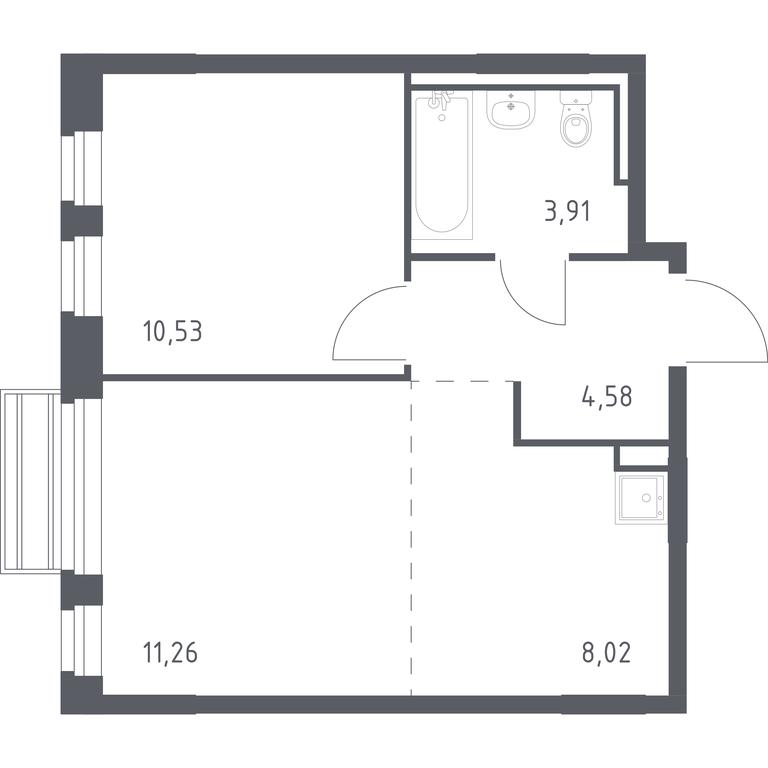 Apartment Sale, 37.8平方米 at Rublevskiy Kvartal, Laykovo Green Quarter, zhiloy kompleks Gorod-sobytiye Laykovo, selo Laykovo, Odintsovskiy City District, Moscow Region, Russia #1