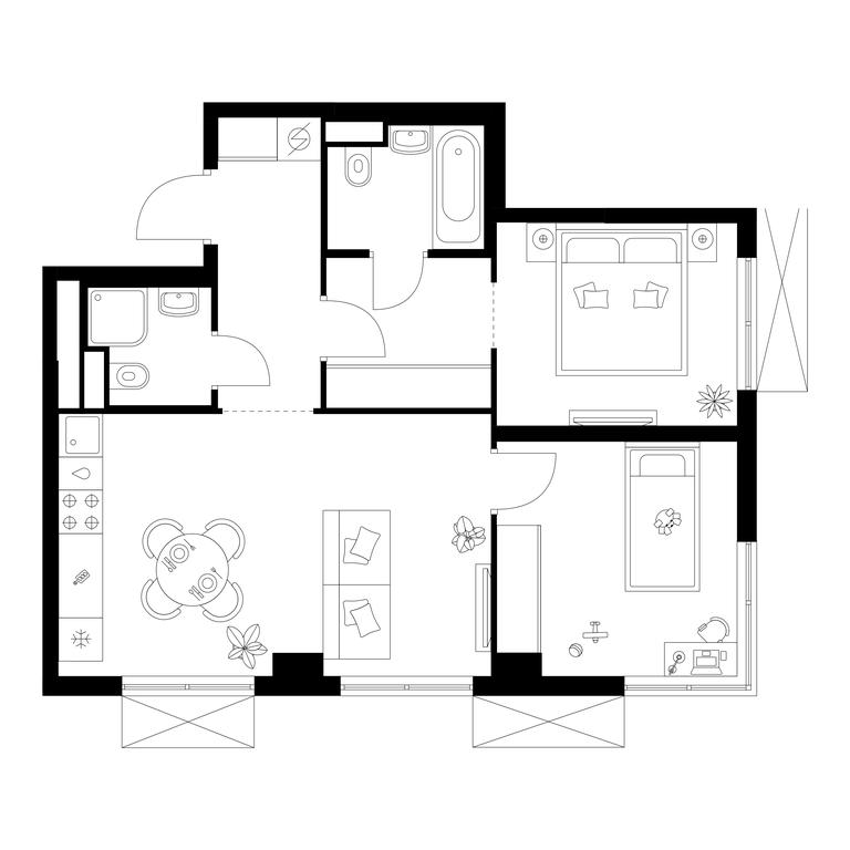 2-BD Apartment Sale, 56 sq. m. at Kavkazskiy Bulvar 51, Kavkazsky Boulevard, 51с3, Moscow, Russia #1