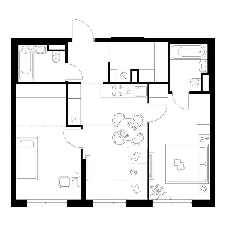 2-BD Apartment Sale, 57.5 sq. m. at Kavkazskiy Bulvar 51, Kavkazsky Boulevard, 51с3, Moscow, Russia #1 2-BD Apartment Sale, 57.5 sq. m. at Kavkazskiy Bulvar 51, Kavkazsky Boulevard, 51с3, Moscow, Russia #1