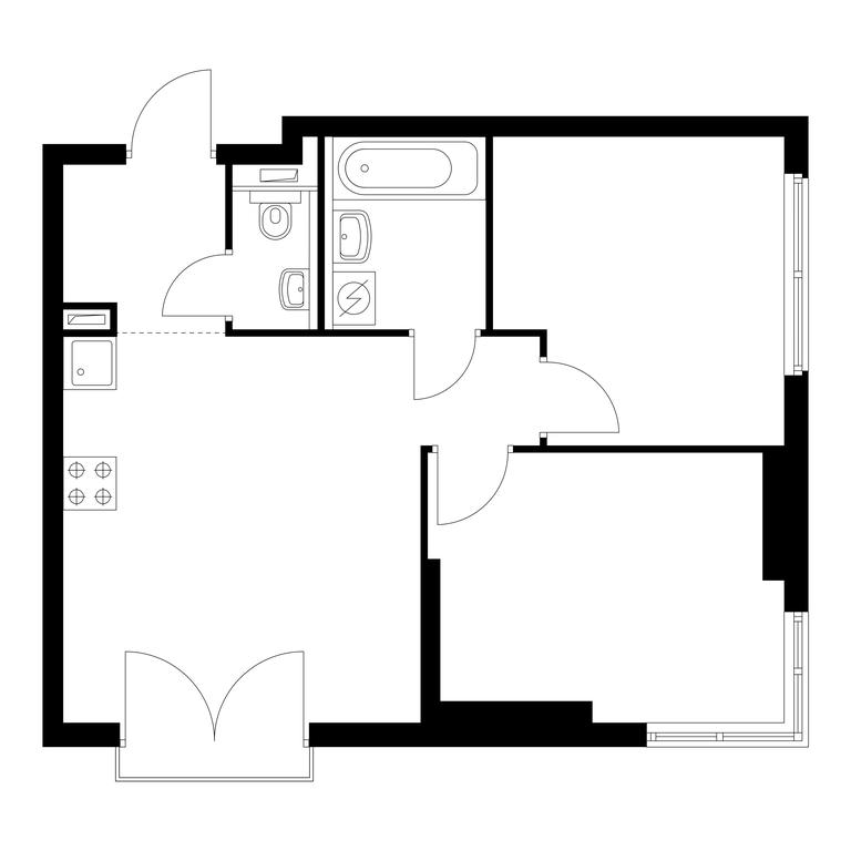 2-BD Apartment Sale, 49 sq. m. at Holland Park, Volokolamskoye Highway, 71/13к1, Moscow, Russia #1