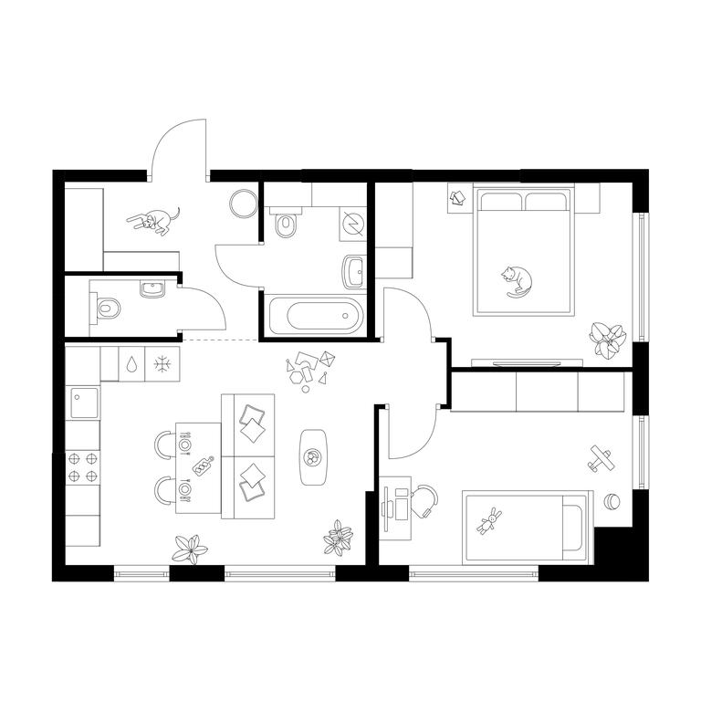 2-BD Apartment Sale, 53.8 sq. m. at Zelionyi Park, 687-y proyezd, 15с2, Zelenograd, Moscow, Russia #1