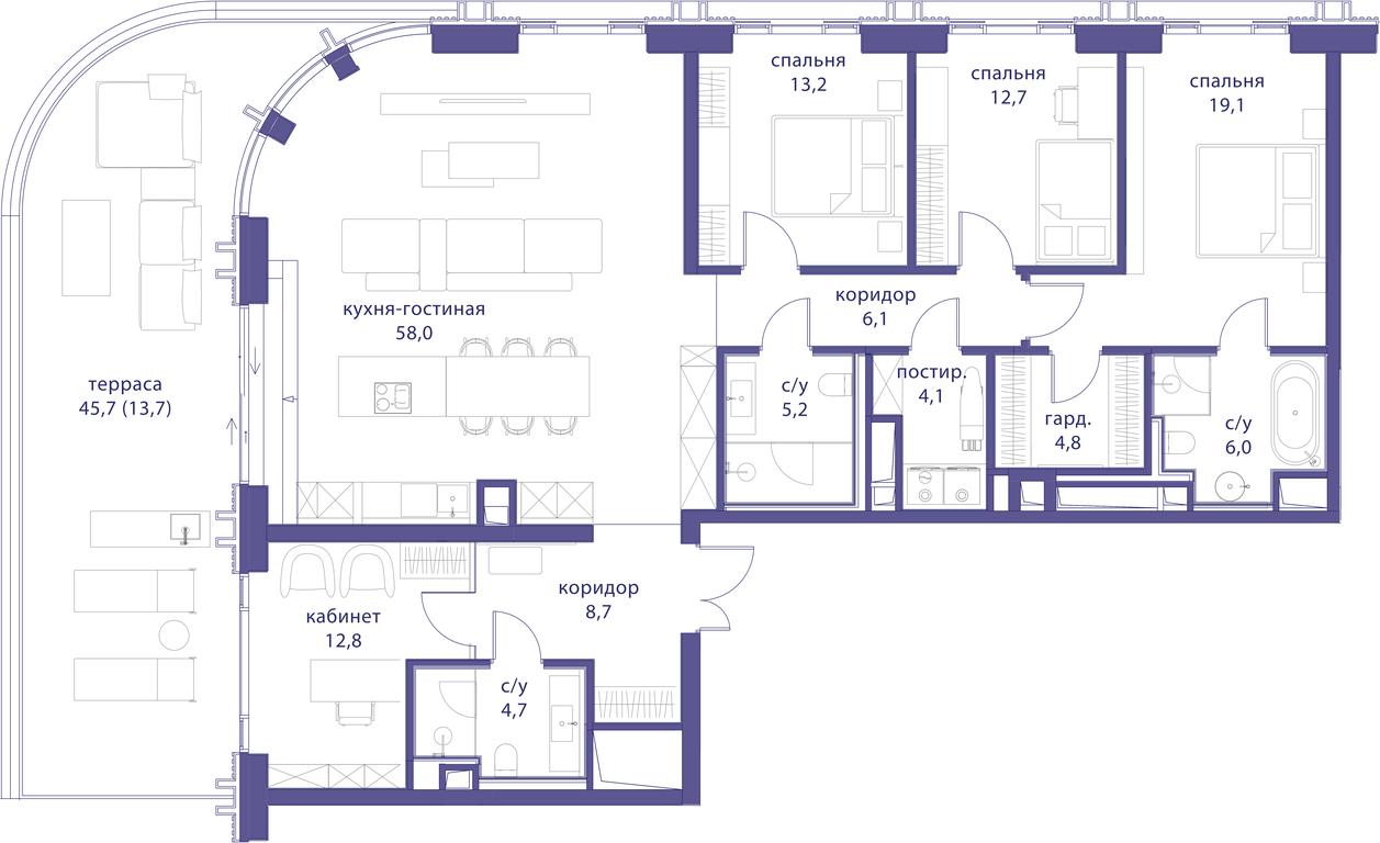 4-BD Apartment Sale, 169.1平方米 at Tatarskaya 35, Bolshaya Tatarskaya Street, Moscow, Russia #1 4-BD Apartment Sale, 169.1平方米 at Tatarskaya 35, Bolshaya Tatarskaya Street, Moscow, Russia #1