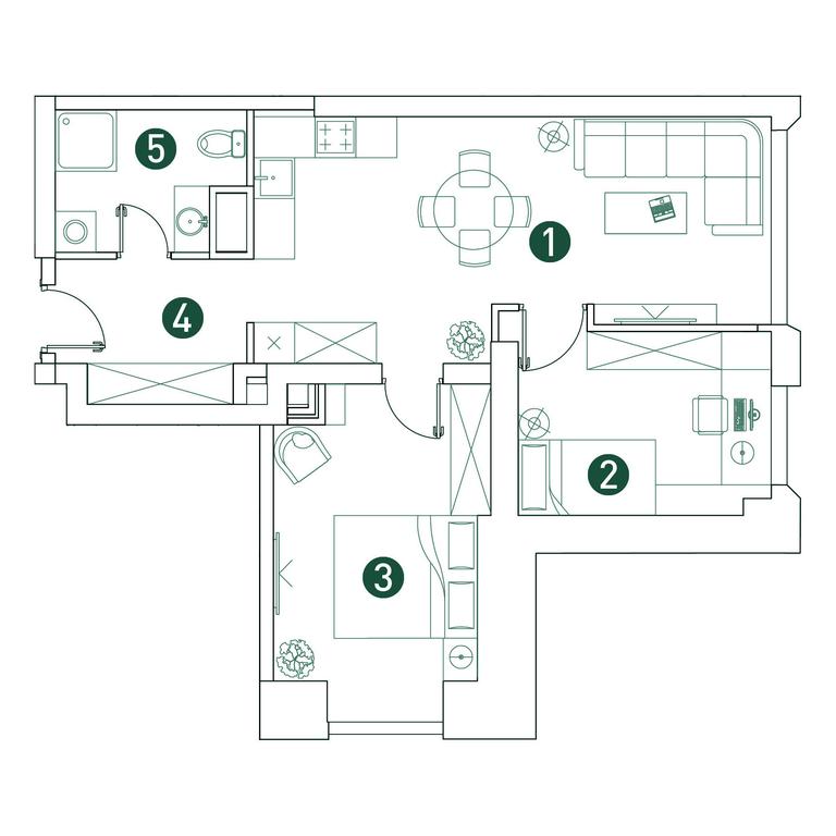 2-BD Apartment Sale, 59.9平方米 at Very, Botanicheskaya Street, 29, Moscow, Russia #2 2-BD Apartment Sale, 59.9平方米 at Very, Botanicheskaya Street, 29, Moscow, Russia #2