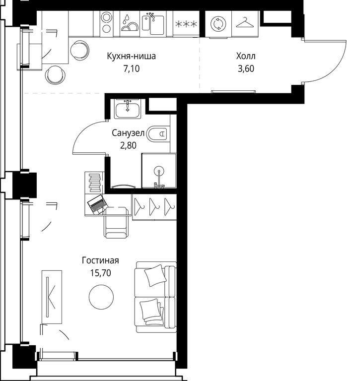 Apartment Sale, 29.2 sq. m. at SET, Vereyskaya Street, Moscow, Russia #1