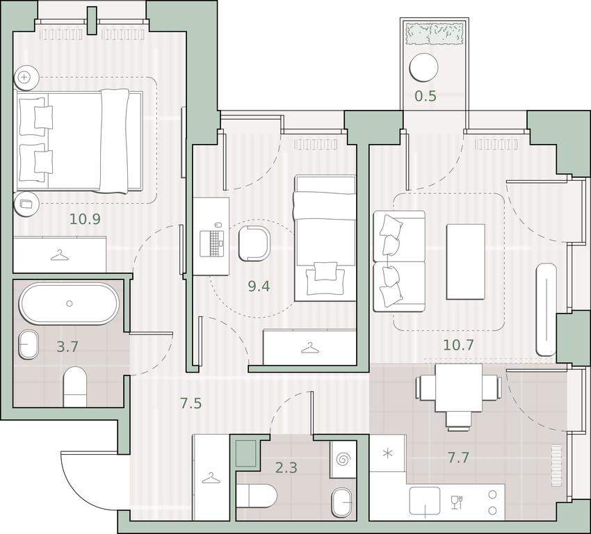 2-BD Apartment Sale, 52.7 sq. m. at Sreda na Lobachevskogo, Ochakovskoye Highway, Moscow, Russia #1 2-BD Apartment Sale, 52.7 sq. m. at Sreda na Lobachevskogo, Ochakovskoye Highway, Moscow, Russia #1