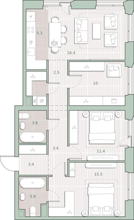 2-BD Apartment Sale, 80.3平方米 at Sreda na Lobachevskogo, Ochakovskoye Highway, Moscow, Russia #1 2-BD Apartment Sale, 80.3平方米 at Sreda na Lobachevskogo, Ochakovskoye Highway, Moscow, Russia #1