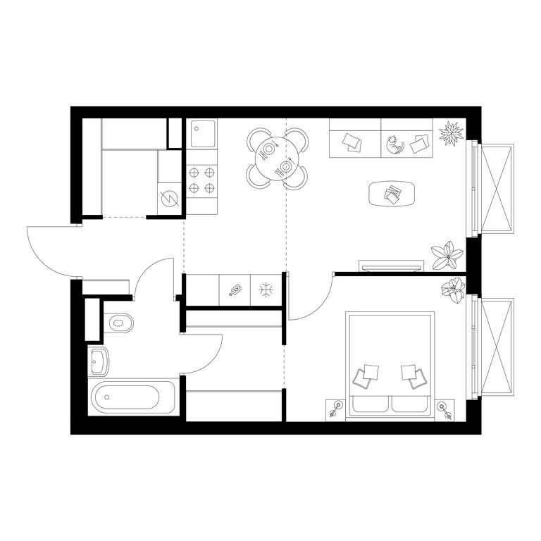 1-BD Apartment Sale, 37.6 sq. m. at Irtyshskiy Kvartal, 2nd Irtyshsky Drive, Moscow, Russia #1