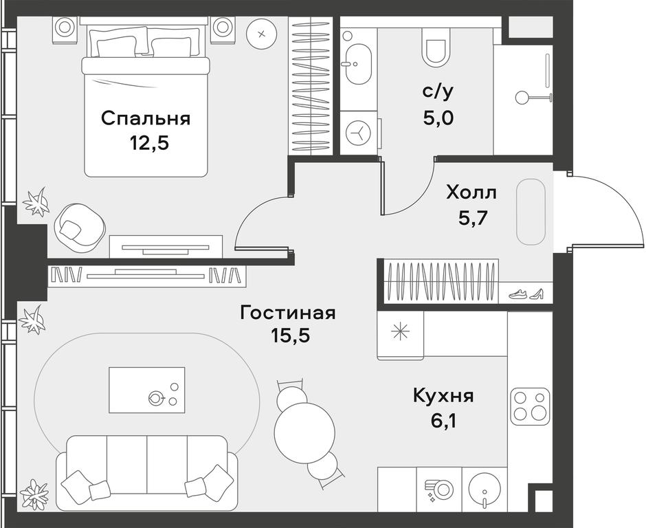 Apartment Sale, 44.8 sq. m. at Alia, Lyotnaya Street, 95Бк2, Moscow, Russia #1 Apartment Sale, 44.8 sq. m. at Alia, Lyotnaya Street, 95Бк2, Moscow, Russia #1