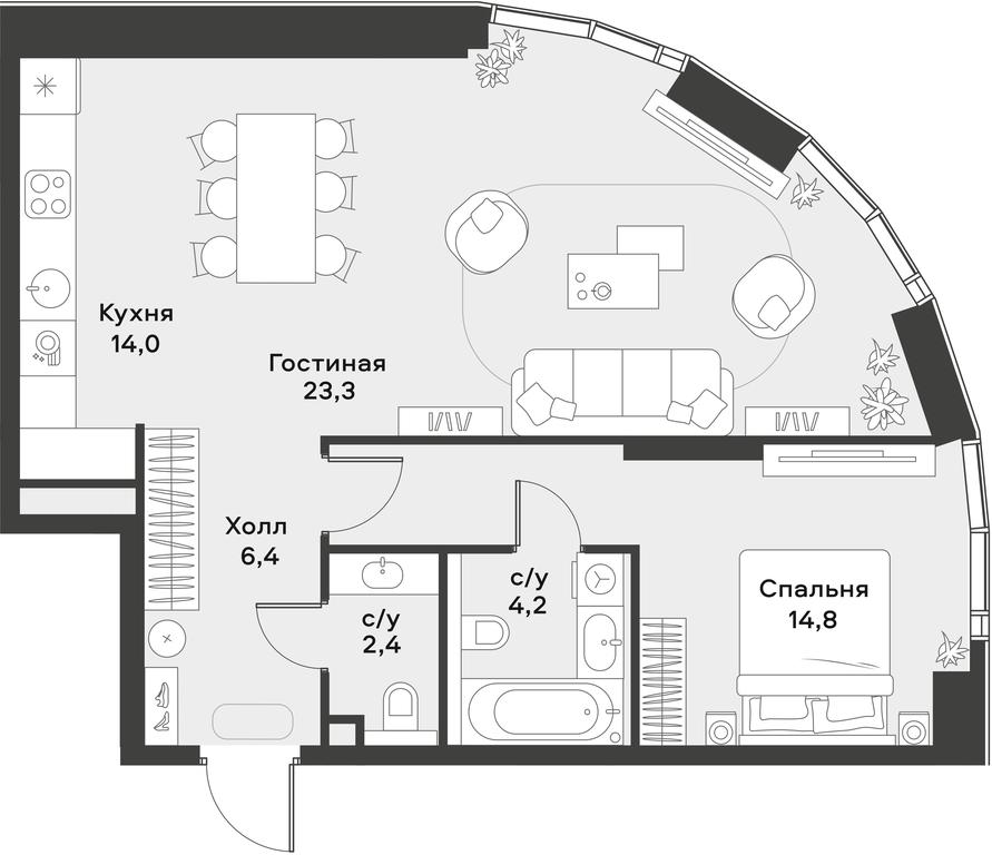 Apartment Sale, 65.1 sq. m. at Alia, Lyotnaya Street, 95Бк2, Moscow, Russia #1 Apartment Sale, 65.1 sq. m. at Alia, Lyotnaya Street, 95Бк2, Moscow, Russia #1
