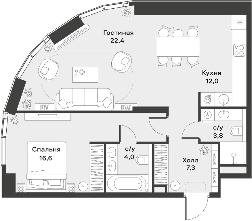 Apartment Sale, 66.1 sq. m. at Alia, Lyotnaya Street, 95Бк2, Moscow, Russia #1 Apartment Sale, 66.1 sq. m. at Alia, Lyotnaya Street, 95Бк2, Moscow, Russia #1