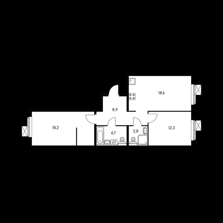 2-BD Apartment Sale, 64.1 sq. m. at Butovo Park 2, Butovo Park Residential Complex, Butovo Work Settlement, Leninskiy City District, Moscow Region, Russia #1 2-BD Apartment Sale, 64.1 sq. m. at Butovo Park 2, Butovo Park Residential Complex, Butovo Work Settlement, Leninskiy City District, Moscow Region, Russia #1
