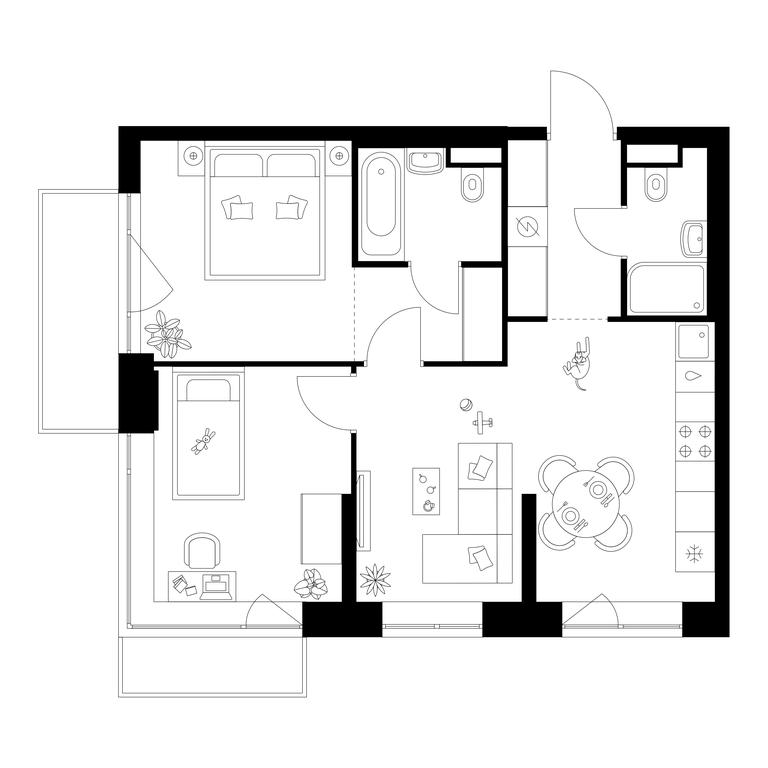 2-BD Apartment Sale, 56 sq. m. at Kavkazskiy Bulvar 51, Kavkazsky Boulevard, 51с3, Moscow, Russia #1 2-BD Apartment Sale, 56 sq. m. at Kavkazskiy Bulvar 51, Kavkazsky Boulevard, 51с3, Moscow, Russia #1