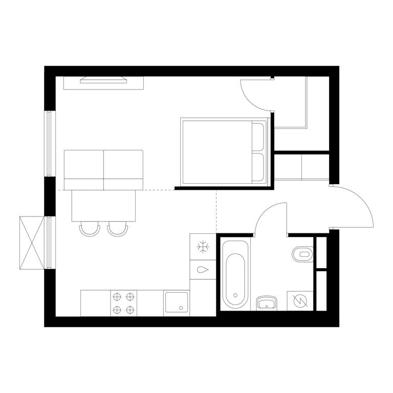 1-BD Apartment Sale, 32.1 sq. m. at Yauza Park, ulitsa Kolontsova, 4, Mytischi, Moscow Region, Russia #1