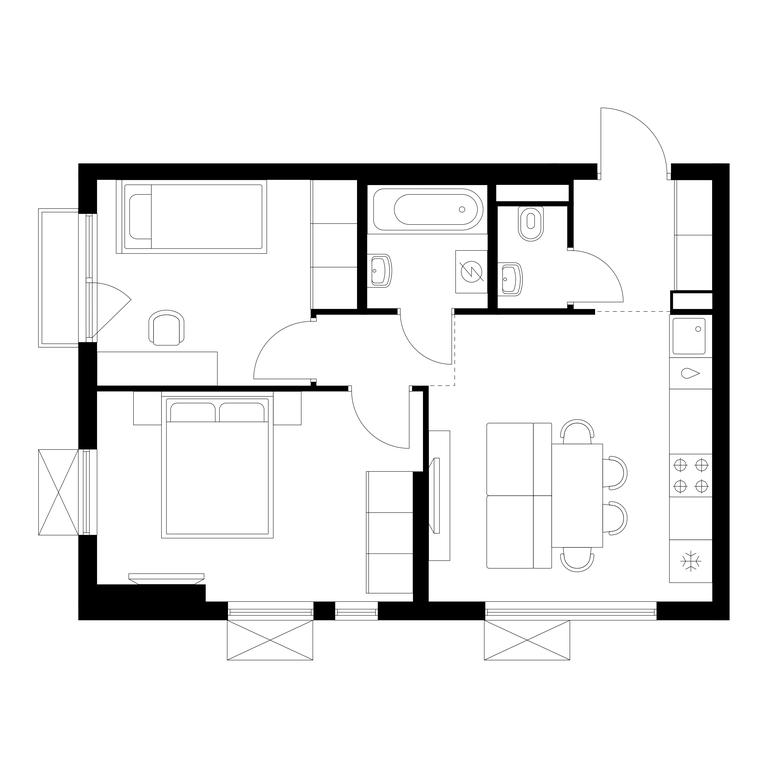 2-BD Apartment Sale, 47.9平方米 at Yauza Park, ulitsa Kolontsova, 4, Mytischi, Moscow Region, Russia #1 2-BD Apartment Sale, 47.9平方米 at Yauza Park, ulitsa Kolontsova, 4, Mytischi, Moscow Region, Russia #1